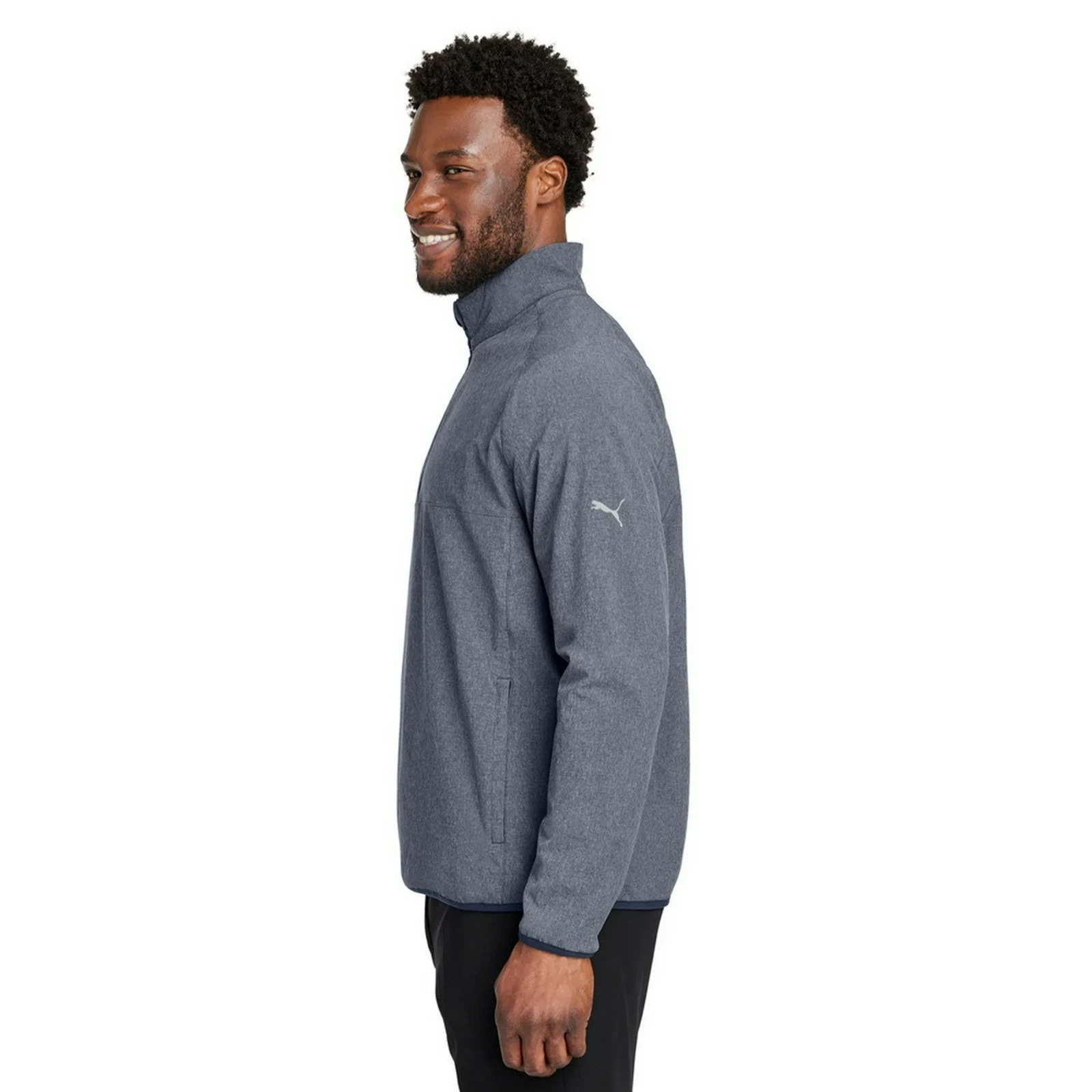 Puma Golf Coastal Woven Quarter-Zip Pullover Golf Windbreaker 538931 Mens L Gray — image 3 of 8